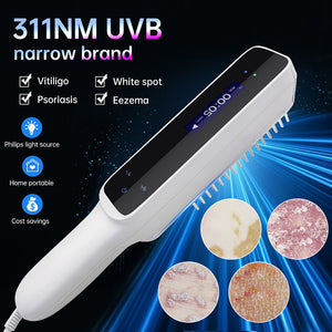 BU-10 home UVB phototherapy device with OLED control display and button interface