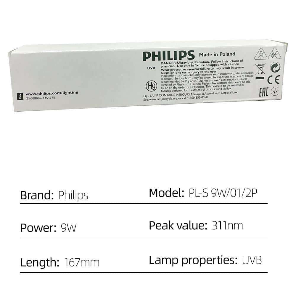 Philips Ultraviolet Phototherapy Lamp Tube | PL-S 9W 01 2P