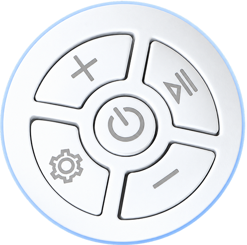Close-up of the UV308B physical control buttons