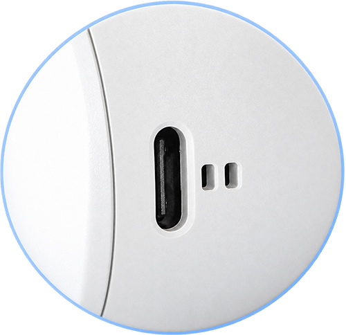 Close-up of the UV308B Type-C charging port