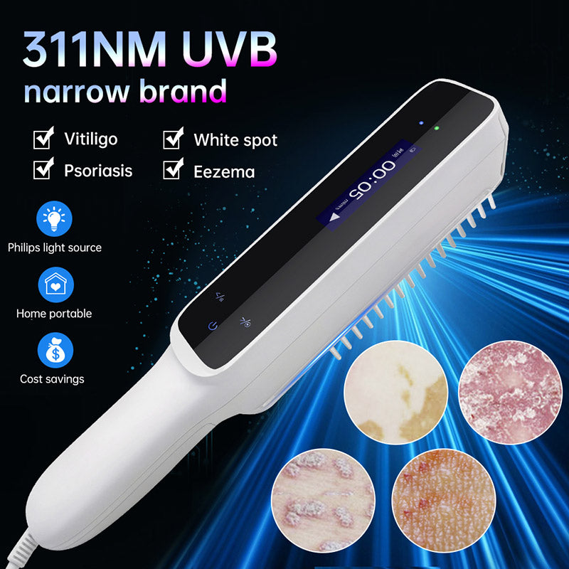 BU-10 home UVB phototherapy device with OLED control display and button interface